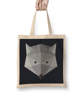 Geometric Animal Wolf Bez Çanta Uzun Saplı