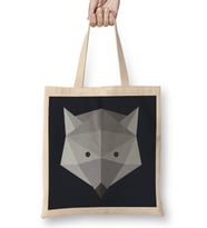 Geometric Animal Wolf Bez Çanta Uzun Saplı