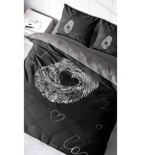Çift Kişilik Nevresim Takımı Sık Dokuma Pamuk Saten 3d Özel Tasarım Love Sign Romantik