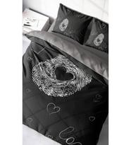 Çift Kişilik Nevresim Takımı Sık Dokuma Pamuk Saten 3d Özel Tasarım Love Sign Romantik