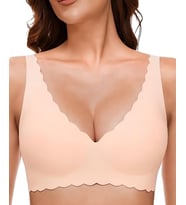 Carla İthal Lazer Kesim Dikişsiz Çıkarılabilir Padli Destekli Rahat Sütyen/Bralet -82 (Pudra)