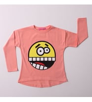 Toontoy Kız Çocuk Sweatshirt Smile Baskılı (Somon)