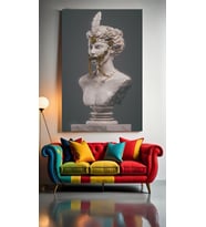 RESTORE EDİLMİŞ ANTİK ROMA HEYKELİ Ev Duvar Salon Güzellik Salonu Ofis Dükkan Dekarasyon Kanvas Tablo (Çok Renkli)