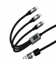 SChitec 5in1 100W Dijital Göstergeli Type-C ve UsbA Girişli Micro Type-C Lightning Çıkışlı Hızlı Şarj ve Data Kablosu 1.2m HG/C-26