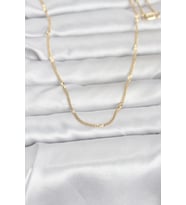 CM 14K Gold Renk Lazer Puntalı Model 60 cm Kadın Kolye 5886