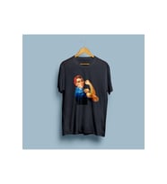 Oversize Kadın Gücü Baskılı Tasarım Unisex T-shirt (Siyah)