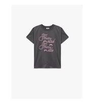 Koton Baskılı Antrasit Kız Çocuk T-Shirt 6SKG10283AK