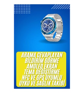 Mey İthalat® 2025 Model Yuvarlak Ekran Android ve İOS Uyumlu GPS Takibi Yapabilen Akıllı Saat