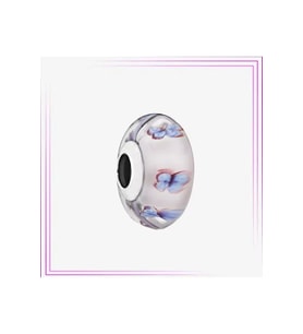 Kelebek Desenli Murano Cam Charm