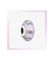 Kelebek Desenli Murano Cam Charm