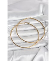 316L Çelik Gold Renk 80 mm Kadın Halka Küpe - TJ-BKP11688