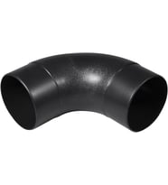 Powertec 70105 Açılı Toz Hortumu Bağlantısı, 10,2 Cm, 90 Derece Açı, Siyah