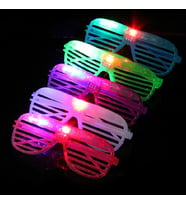 Led Işıklı Renkli Panjur Gözlük 12 Adet (Çok Renkli)