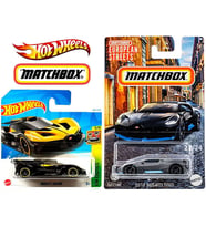 2 Araç Bugatti Set - Hot Wheels Bolide (Sarı) & Matchbox Divo (1/64)