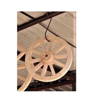 Otantik Çarşı Ahşap At Arabası Tekeri 50 cm. Boyasız (Krem)