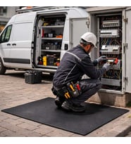 FlorONE Elektrik İzolasyon Matı  Elektrik Pano Önü Yalıtkan Paspas  EPDM İzole Halı 6 mm - 90x200 cm
