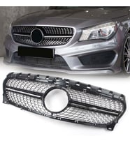 Mercedes cla w117 diamond ön panjur ızgara seti krom-siyah 2015-2019 arası