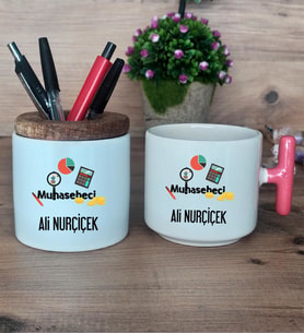 Muhasebeci Hediye Sepeti Kupa Bardak T Kulplu, Kalemlik Hediyeleri Muhasebeciye Hediye (Model 4)