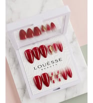 Louésse Red Crush Takma Tırnak 12’li Kırmızı Kalp Desenli Gece Glam Nail