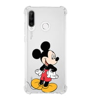 Huawei P30 Lite  Köşe Korumalı Antişok Kapak Mickey Mouse Tasarımlı Şeffaf  Kılıf