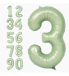 Benim Marifetlerim 3 Rakamı Su Yeşili Folyo Balon 40 inch 90 cm