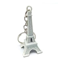 Paris Eyfel Kulesi 3D Metal Anahtarlık Beyaz