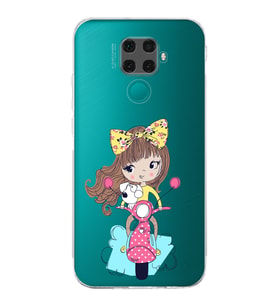 Huawei Mate 30 Lite Uyumlu Kamera korumalı Kapak Vespagirl Tasarımlı  Şeffaf Kılıf
