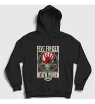 Presmono Unisex Siyah Knuckle Five Finger Death Punch Kapüşonlu Sweatshirt 62988tt
