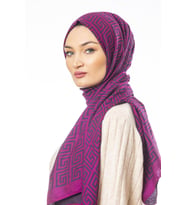 Jakar Dokuma Desen Jakarlı Modal Seri Şal Eşarp Askısı ile Birlikte 75x200 cm Fu