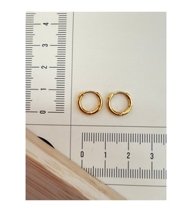 316 L Cerrahi Çelik 1,6mm*8mm Çelik Halka Küpe Gold