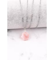 Pembe Opal Doğal Taş Kolye