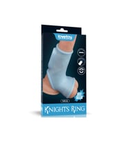 Vibrating Silk Knights Ring with Scrotum Sleeve (Blue) Titreşimli Penis Halkası