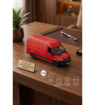 Kinsmart Mercedes-Benz Sprinter 1:48 Ölçek Metal Çek Bırak Oyuncak Minibüs - Kırmızı Model Araba