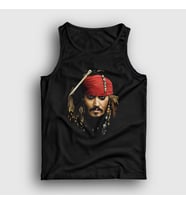 Presmono Unisex Siyah Johnny Depp Captain Jack Sparrow Atlet 350181tt