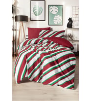 Festive Tek Kişilik Lastikli Çarşaflı Nevresim Takımı Merry Kırmızı