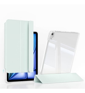 Apple iPad Air 11 2025 M3 Uyumlu Kılıf Magnetik Ayrılabilen Airbagli Zore Sliding Tablet Kılıfı (Açık Yeşil)