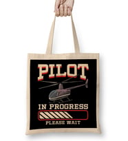 Funny Pilot In Progress Please Wait Helicopter Bez Çanta Uzun Saplı