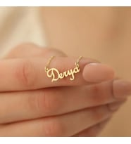 Kişiye Özel Şık Minimal İsim Kolye 925K Gümüş (Gold)