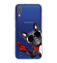 PrintiFy Samsung Galaxy M10 ile Uyumlu Köpek 2 Kamera Korumalı Şeffaf Kılıf