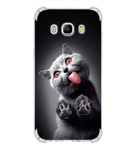 PrintiFy Samsung Galaxy J5 2016 Uyumlu Kedi 2 Baskılı Şeffaf Köşe Korumalı Antişok Kılıf