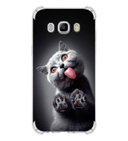 PrintiFy Samsung Galaxy J5 2016 Uyumlu Kedi 2 Baskılı Şeffaf Köşe Korumalı Antişok Kılıf