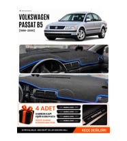 VOLKSWAGEN PASSAT B5 (1996-2000) Uyumlu Torpido Örtüsü Torpido Kılıfı - Siyah Mavi