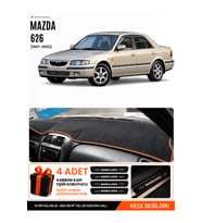 MAZDA 626 (1997-2002) Uyumlu Torpido Örtüsü Torpido Kılıfı - Siyah Kahverengi