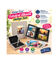 30x37 manyetik albüm+Özel yapım büyük ahşap kutu+10 adet 20x25 baskı