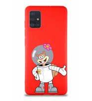 Samsung Galaxy M31S Soft Premier Kapak Sandy Tasarımlı Silikon Kılıf - Kırmızı (Şeffaf)