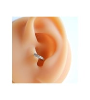 6 mm Silver Renk Taşlı Halka Piercing Tragus Forward Helix Kıkırdak (Çok Renkli)