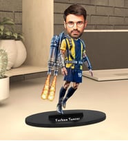 Kişiye Özel Süper Futbolcu  Tasarımlı Karikatür Biblo