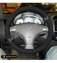 Chery Tiggo-Tiggo 3 Dikme Direksiyon Kılıfı Alcantara Süet Monza Black 1.6-2.0-Lüks 2008-2011
