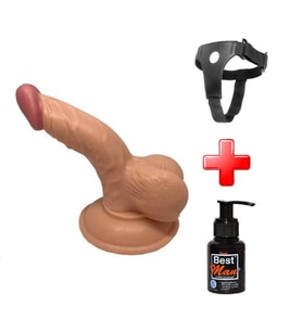 OdinsShop 13 cm Belden Bağlamalı Realistik Penis + Kemer + Kayganlaştırıcı Hediyeli
