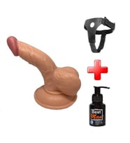 OdinsShop 13 cm Belden Bağlamalı Realistik Penis + Kemer + Kayganlaştırıcı Hediyeli